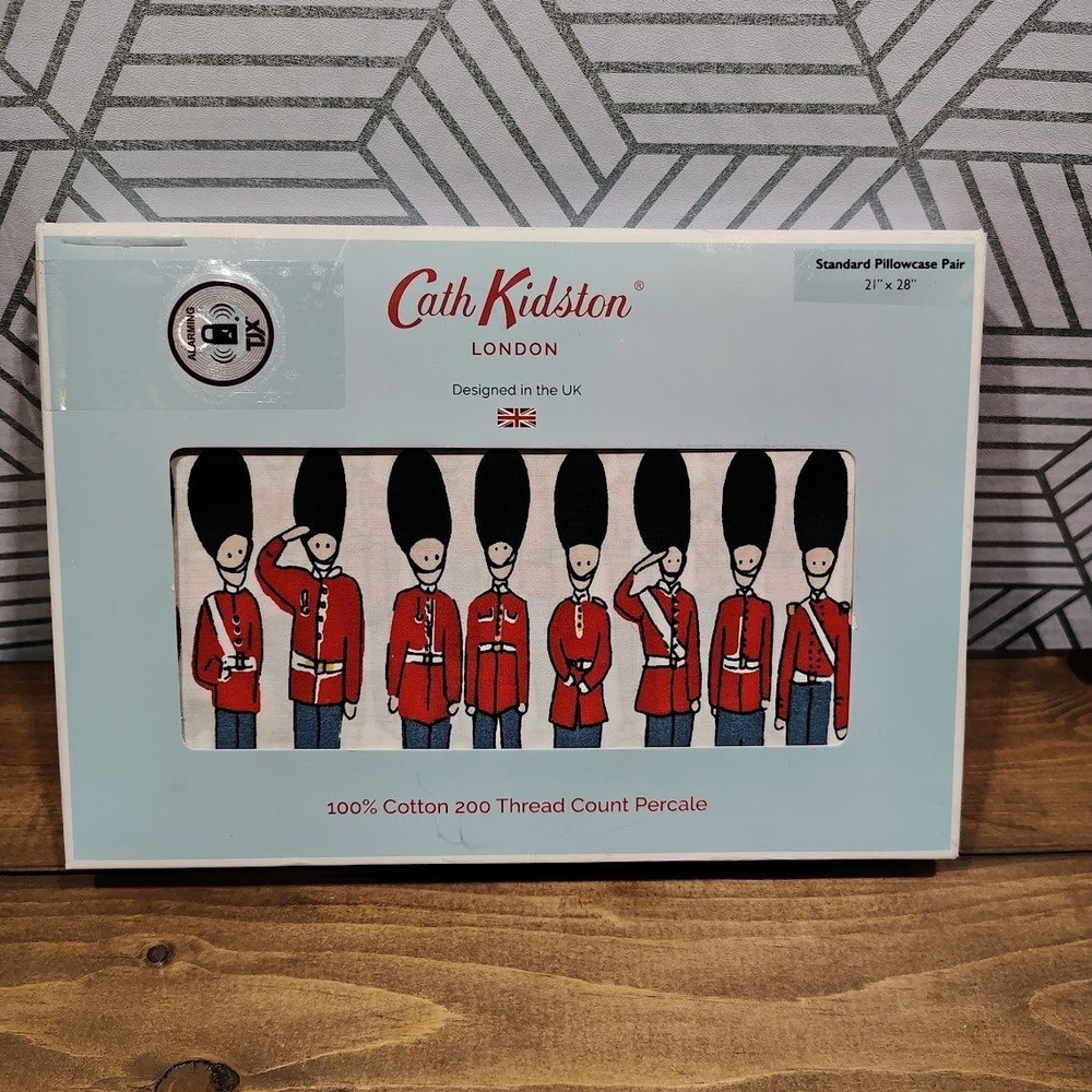 Cath Kidston London Guards Standard Pillowcase Pair 100% Cotton NEW